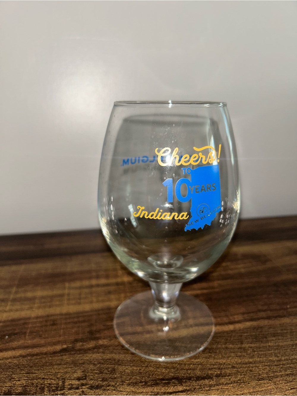 Indiana 'Cheers to 10 Years' Commemorative Stemmed Glass